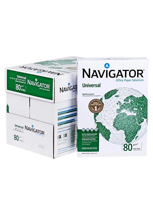 Navigator A4 Fotokopi Kağıdı Beyaz 2500 Sayfa 5'li Paket 1 Koli 80  gr