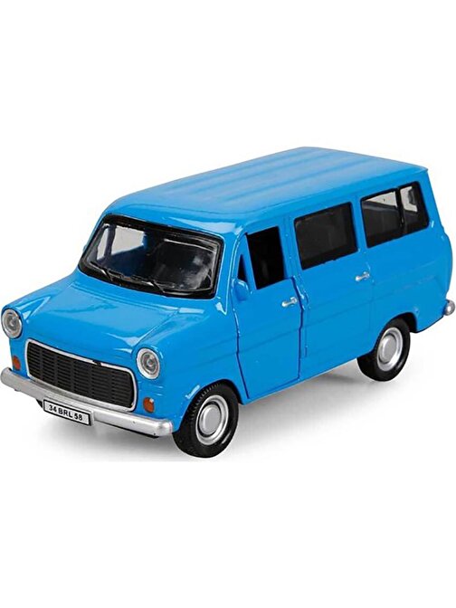Birlik Oyuncak 005-Brl17 Mavi Metal Çek Bırak Ford Minibüs Havalı Korna