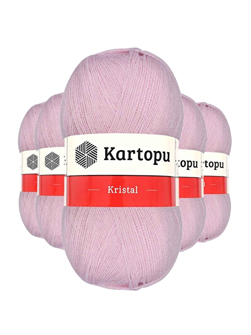 Kartopu Kristal Çift Katlı El Örgü Lif İpliği Açık Pembe K699 5 Adet