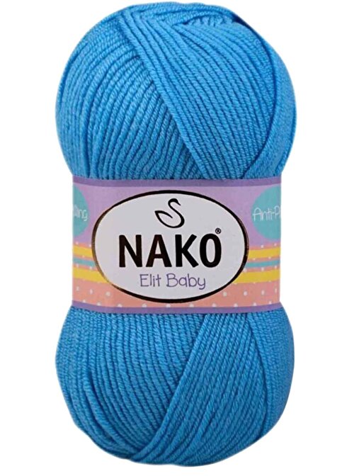 Nako Elite Baby El Tüylenmeyen Bebek Yünü Örgü İpi Alaska Mavisi 10119