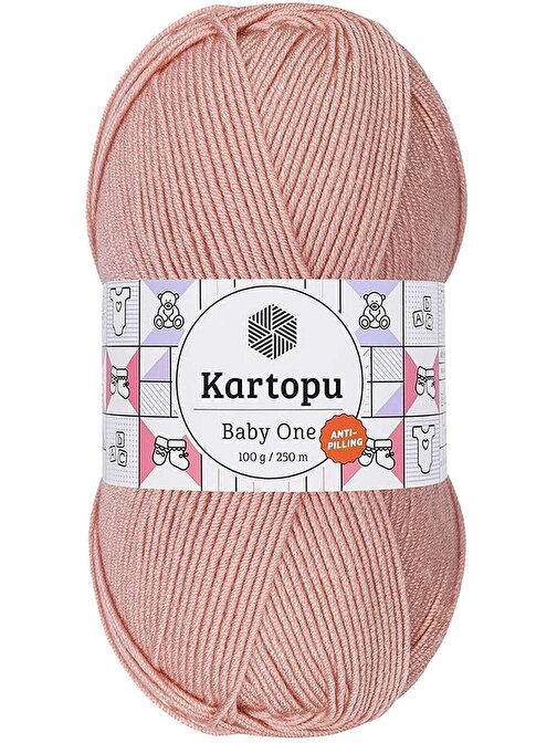 Kartopu Baby One Tüylenmeyen El Örgü İpi Yünü Pudra K258