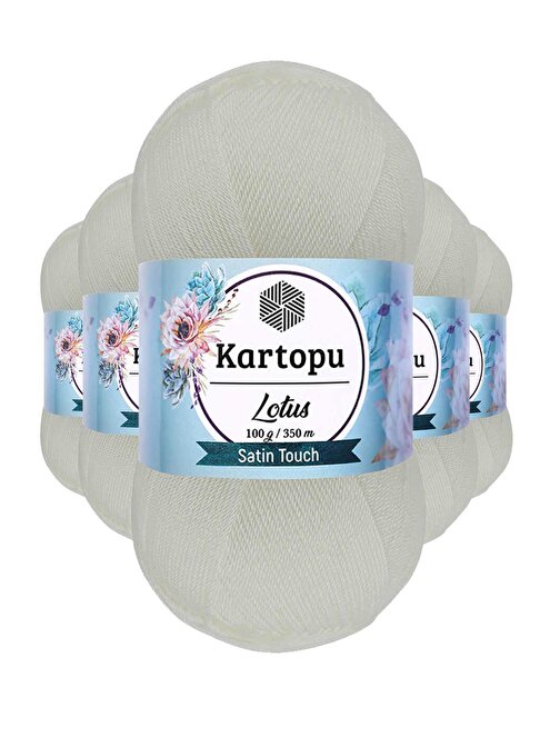Kartopu Lotus Bikini Büstiyer Bluz Örgü İpi K010 Beyaz 5 Adet
