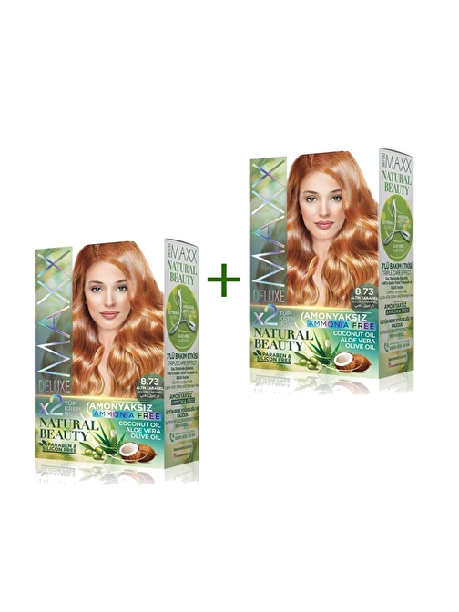 2 Paket Natural Beauty Amonyaksız Saç Boyası 8.73 Altın Karamel