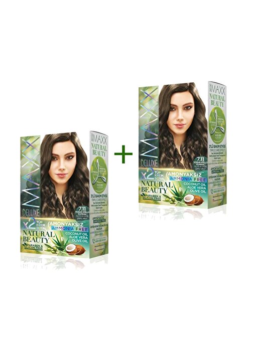 2 Paket Natural Beauty Amonyaksız Saç Boyası 7.11 Yoğun Küllü Kumral