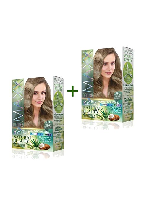 2 Paket Natural Beauty Amonyaksız Saç Boyası 8.1 Küllü Açık Kumral