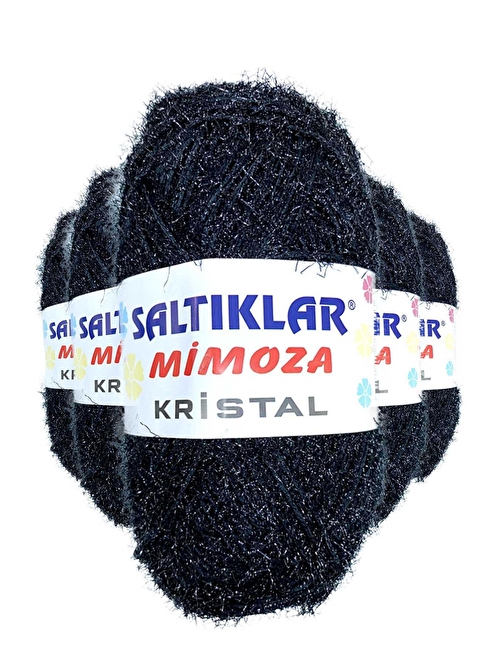 Falksalt Mimoza Kristal Işıltılı Şal Patik Yelek İpi Siyah 5 Adet