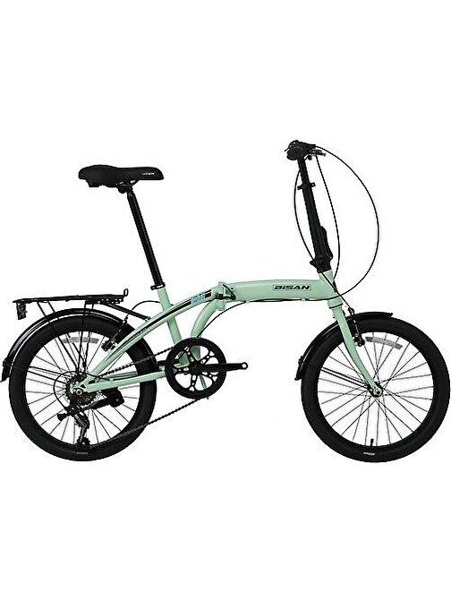Bisan Twın-S 20 Jant Katlanır Bisiklet Kadro: 11 - 28 Cm 6 Vites Mint Yeşil -Siyah-2