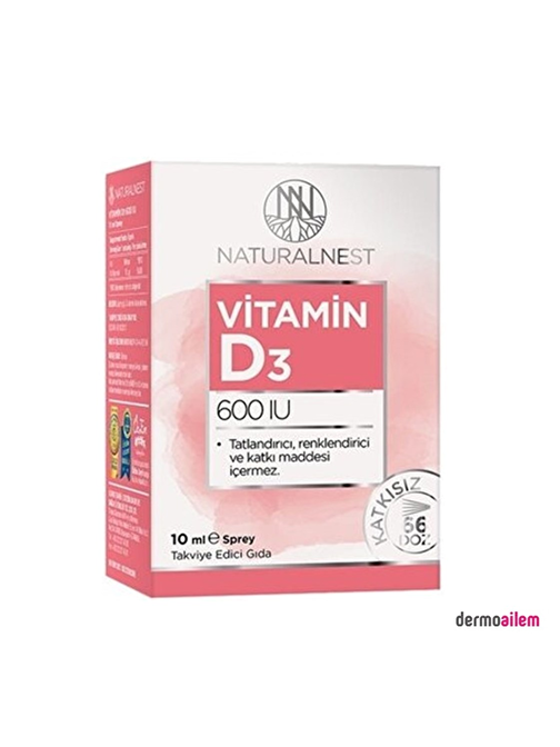 NaturalNest Vitamin D3 600 Iu Sprey 10 Ml