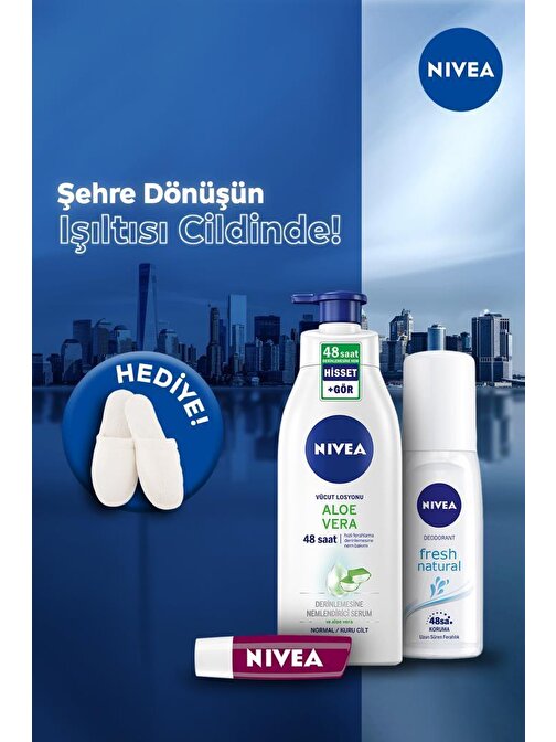 Nıvea Kişisel Bakım Seti,Banyo Terliği Hediye,Vücut Losyonu,Dudak Bakım,Pump Sprey Deodorant