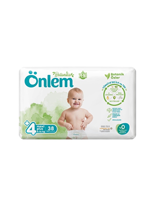 Önlem Botanika 9-16 kg 4 Numara Jumbo Bebek Bezi 38 Adet