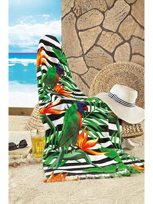 Maxstyle Parrot Kadife Plaj Havlusu 70 x 160 Cm