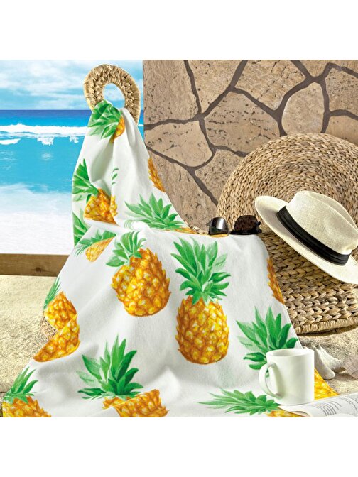 Maxstyle Pineapple Kadife Plaj Havlusu 70 x 160 Cm