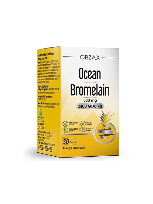 Orzax Ocean Bromelain 30 Kapsül