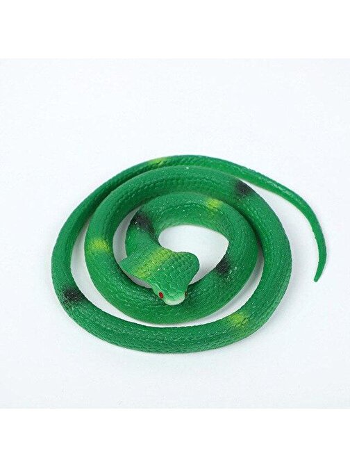 Samur Koyu Yeşil Renk Gerçekçi Kobra Model Silikon Yumuşak Yılan 80 cm