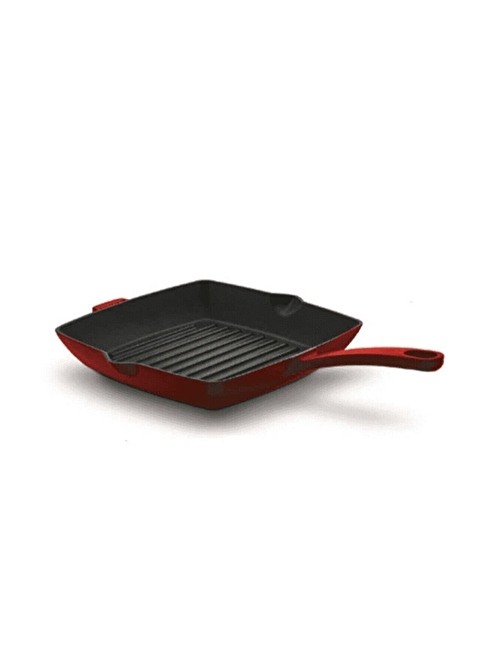 Korkmaz A2846 1 Casta Kare Grill Döküm Tava Kırmızı 26 x 26