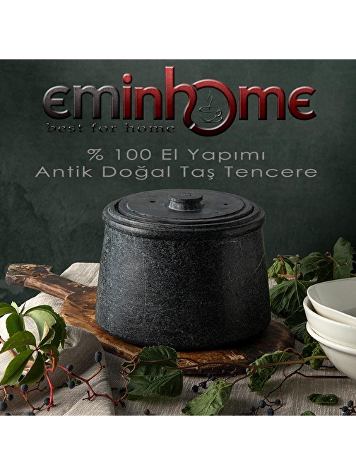 Nehir Eminhome Antik Doğal Taş Tencere 8 Kişilik 21 cm