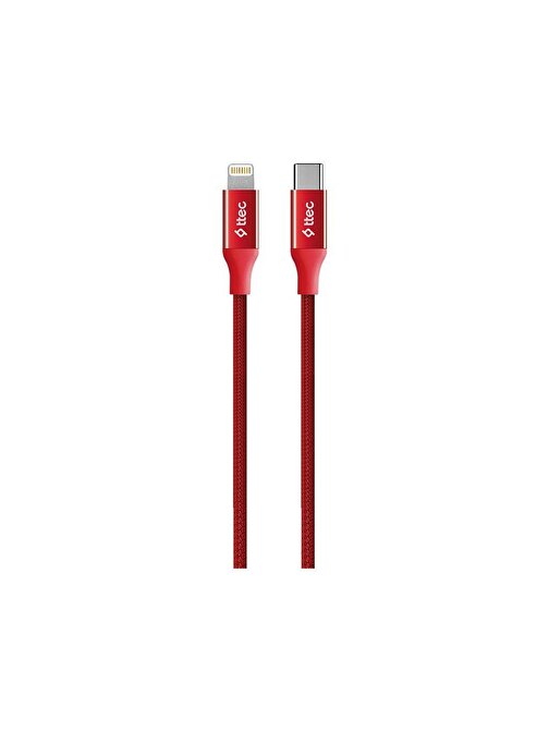Ttec AlumiCable Type-C Lightning Hızlı Şarj Kablosu 150cm Kırmızı 2DK4K