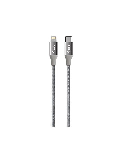 TTEC AlumiCable Apple 2DK41UG Type-C to Lightning Hızlı Şarj Kablosu 1.5 m Uzay Grisi