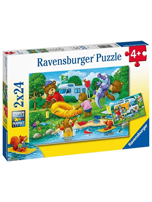 Ravensburger 2x24 Parça Puzzle Ayı Ailesi Kampta 052479