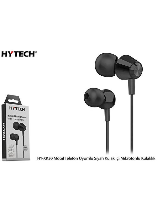 Hytech Hy-Xk30 Mobil Telefon Uyumlu Siyah Kulak İçi Mikrofonlu Kulaklık
