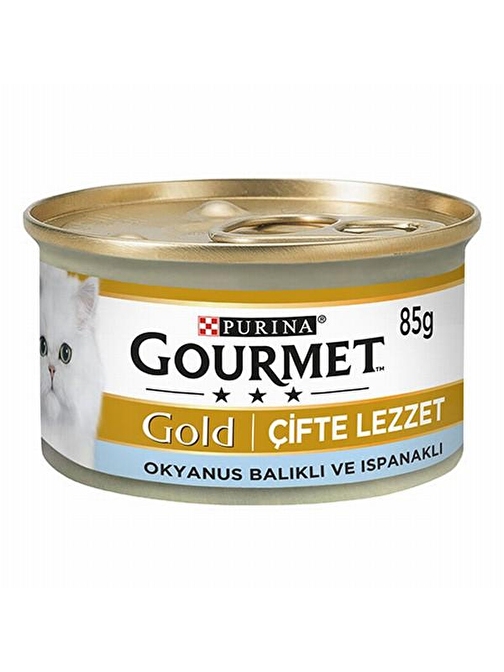 Gourmet Gold Çifte Lezzet Okyanus Balıklı Sebzeli Yetişkin Kedi Konservesi 12 Adet 85 gr