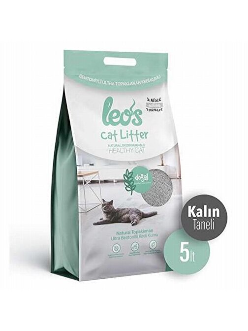 Leos Cat Litter Doğal Bentonit Kedi Kumu Kalın Taneli 2X5 Lt