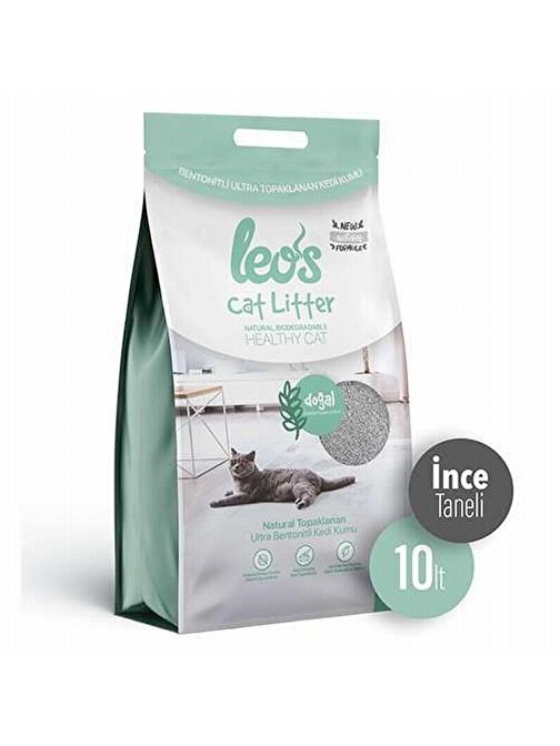 Leos Cat Litter Doğal Bentonit Kedi Kumu İnce Taneli 10 Lt