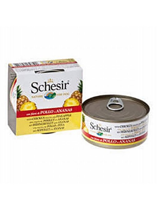 Schesir Fruit Tavuk Ve Ananaslı Yetişkin Köpek Konservesi 6 Adet 150 Gr