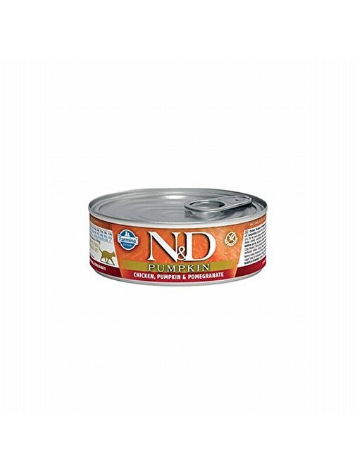 N&D Pumpkin Balkabaklı Tavuklu Narlı Yetişkin Kedi Konservesi 6 Adet 80 gr