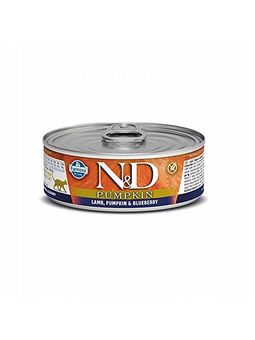 N&D Pumpkin Balkabaklı Kuzulu Yaban Mersinli Yetişkin Kedi Konservesi 6 Adet 80 gr
