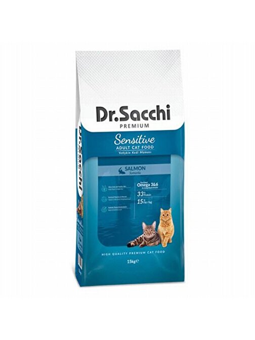 Dr.Sacchi Premium Sensitive Salmon Yetişkin Kedi Maması 15 Kg