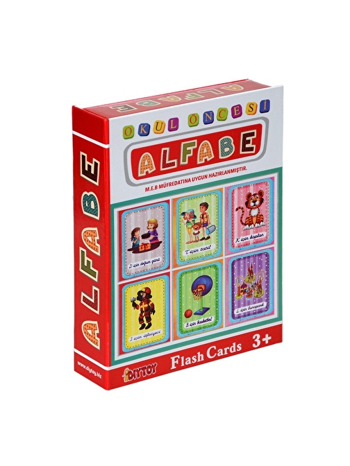 Dıytoy - Taba Grup 1178 Flash Cards Okul Öncesi Alfabe + 3 Yaş