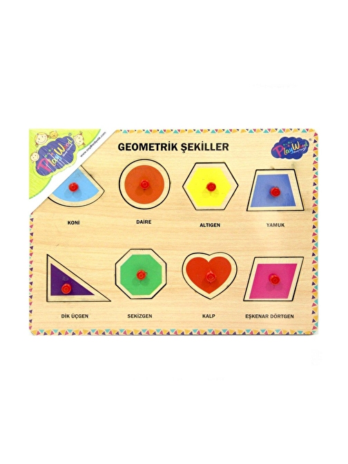 Onyıl Oyuncak 348- 349-ONY Onyıl Ahşap Tutmalı Geometrik Şekiller 2 - 4 Yaş