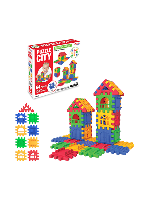 Fen Toys 03702 Dede Puzzle City 64 Parça 2 - 4 Yaş