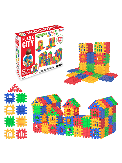 Fen Toys 03703 Dede Puzzle City 128 Parça 2 - 4 Yaş