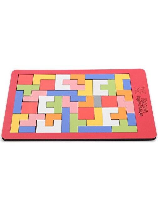 Pazariz Ahşap Eğitici Tetris - Eğitici Ahşap Oyuncak - Eğitici Blok Dizme - Yeni Nesil Tetris