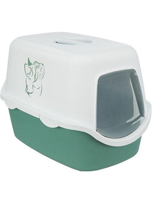 Trixie Kapalı Kedi Tuvaleti Beyaz - Yeşil 40 x 40 x 56 cm