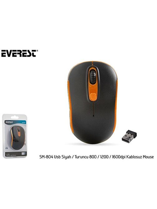 Everest SM-804 1600 DPI 2.4GHz Kablosuz Siyah - Turunu Mouse