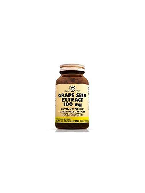 Solgar Grape Seed Extract 100 Mg 30 Kapsül