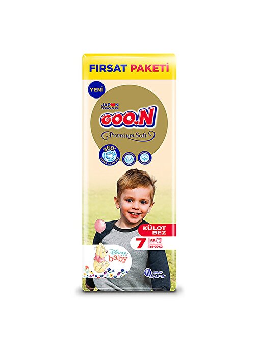 Goon Premium Soft Külot 18-30 kg 7 Numara Bebek Bezi 36 Adet