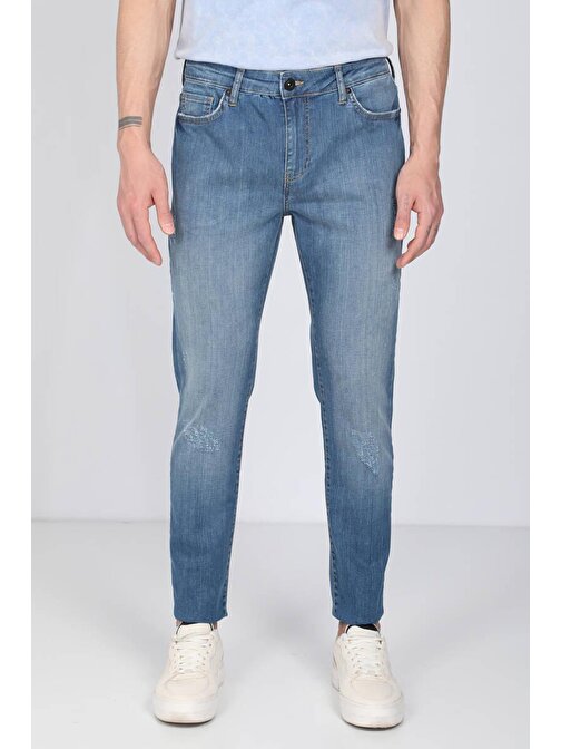 Erkek Açık Mavi Straight Fit Jean Pantolon