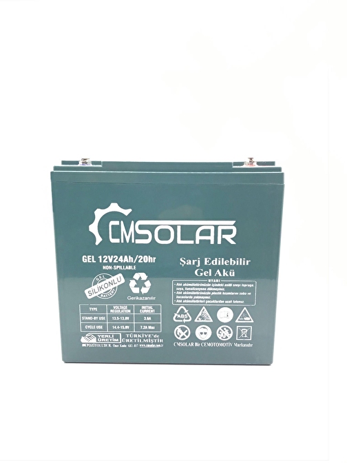 Cmsolar 12V 24Ah / 20Hr Jel Akü