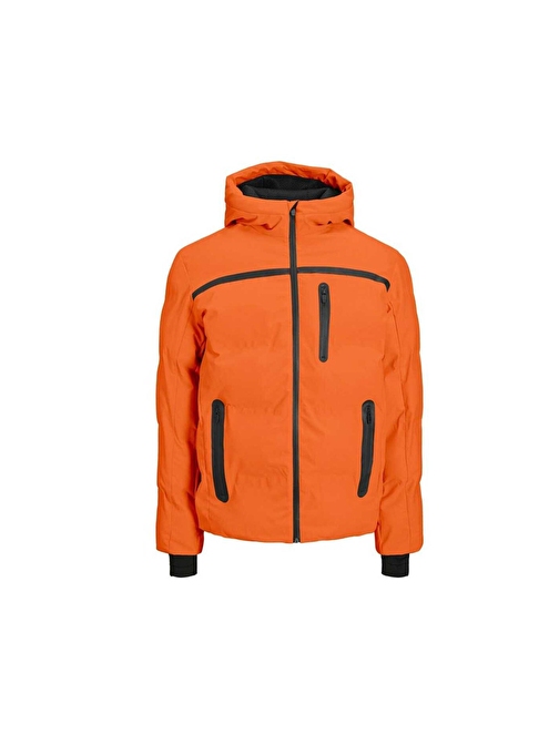 Jack Jones Jcoheat Puffer Jacket Sn Erkek Günlük Mont 12215507-MANDARIN-ORANGE Turuncu