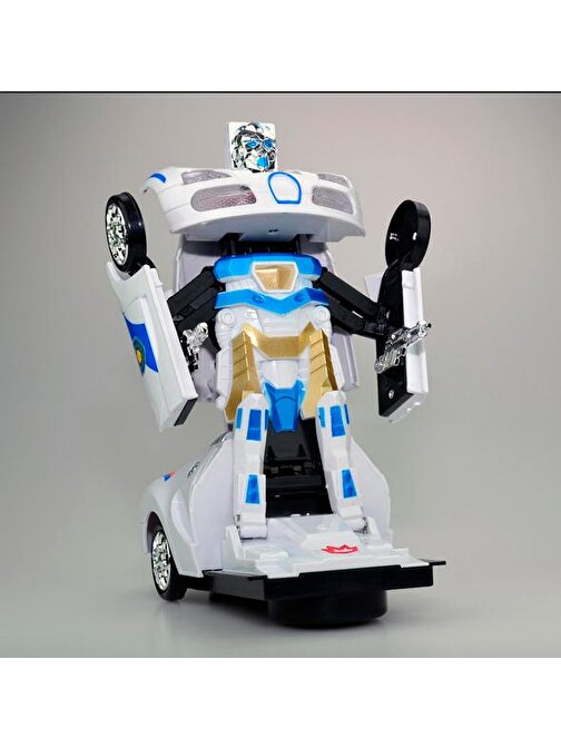 Sole Transformers-Robota Dönüşen Işıklı Sesli Sensörlü Polis Arabası
