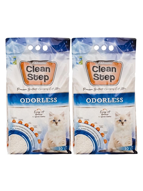 Jadawa Clean Step Kokusuz İnce Taneli Kedi Kumu 10 Lt* 2 Adet