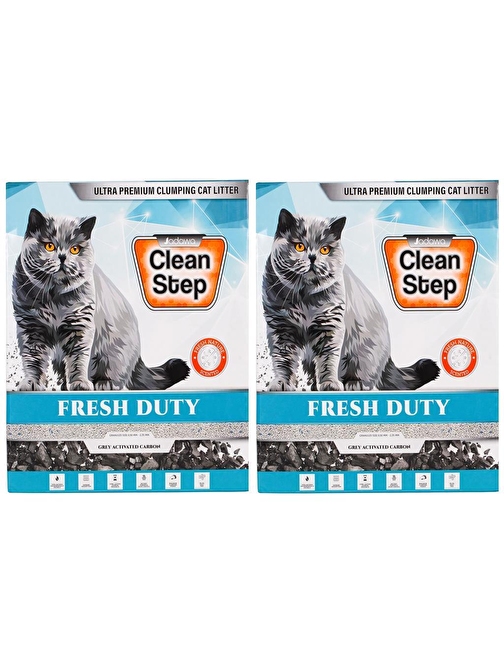 Jadawa Clean Aktif Karbonlu Bahar Kokulu Topaklanan İnce Tane Bentonit Kedi Kumu 10 Lt* 2 Adet