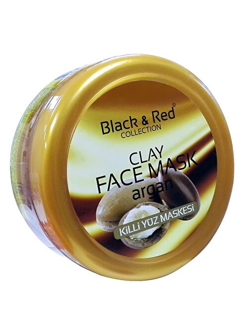 Black&Red Canlandırıcı Nemlendirici Alkol İçermeyen Argan Yağı Özlü Kil Maske Kavanoz 400 gr