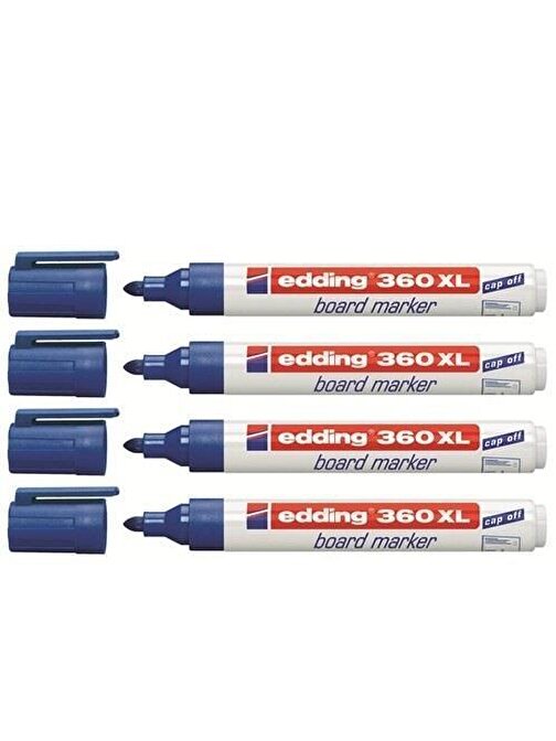 Edding 360Xl Beyaz Yazı Tahtası Kalemi Mavi 4 Adet