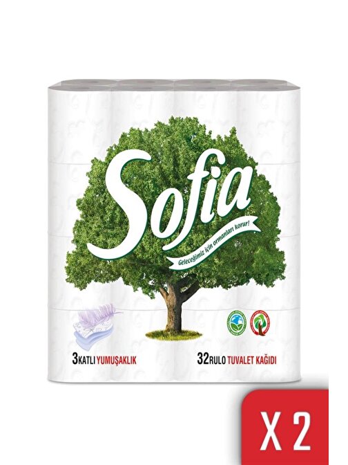 Sofia Ecording Tuvalet Kağıdı 3 Katlı 2X32'li