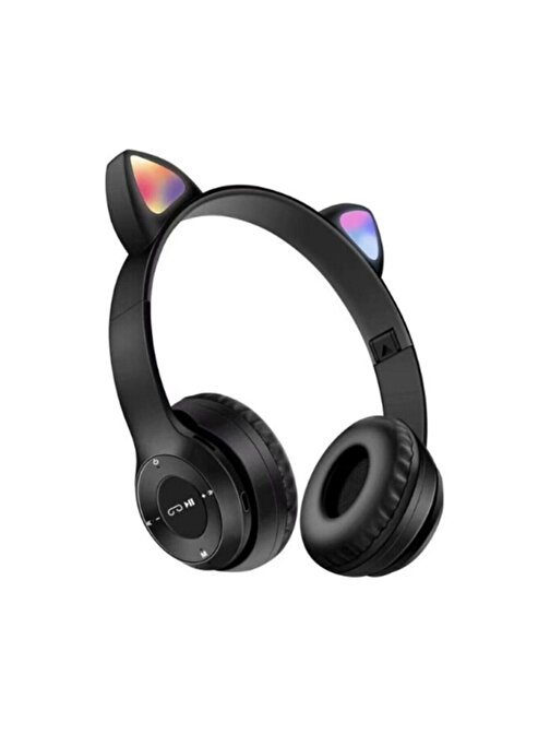 Pazariz P47M Kablosuz Silikonlu Kulak Üstü Bluetooth Kulaklık Siyah